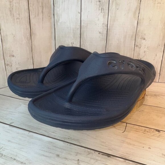 Crocs Baya II Mens Size 12 Comfort Flip Flop Navy Blue Thong Sandals - Picture 3 of 9